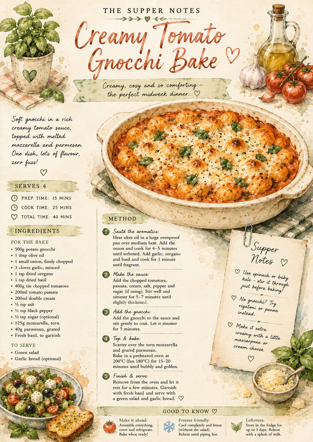 Creamy Gnocchi Supper Recipe Page