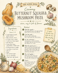 Creamy Butternut Squash & Mushroom Pasta Recipe Page